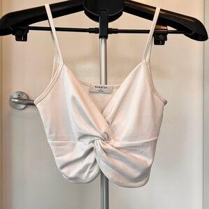 Babaton Ivory Twist Detail Crop Too